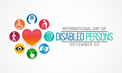 Wall Mural - International Day of Persons with Disabilities (IDPD) is celebrated every year on 3 December. to raise awareness of the situation of disabled persons in all aspects of life. Vector illustration