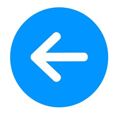 Poster - Left arrow circle icon , blue left arrow icon 