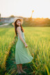 © yu - girl walking on rice fields