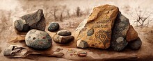 Ancient Rock Art Painting Archaeological Excavations