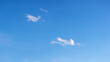 Panorama Of Big Blue Sky With Little .white Clouds