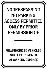 private property warning sign and labels