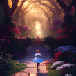 Alice in wonderland giant mushroom garden Cheshire