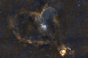 Wall Mural - nebula heart galaxy in space with dark background