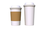 Fototapeta  - Royalty Free PNG Graphic of Two Plastic Coffee Cups Isolated on Transparent Background.
