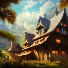 An Anime Fantasy Medieval House Of A Fairytale
