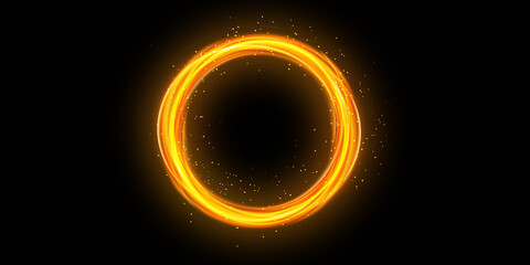Wall Mural - round frame. plasma magical portal. circle light effect.