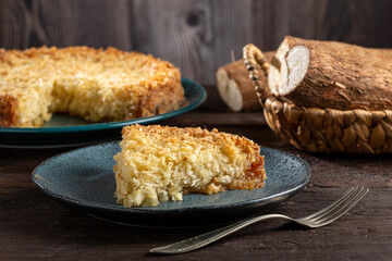 Canvas Print - Delicious cassava cake on the table.