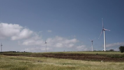 Wall Mural - Wind turbines in western Aegean region of Turkey.