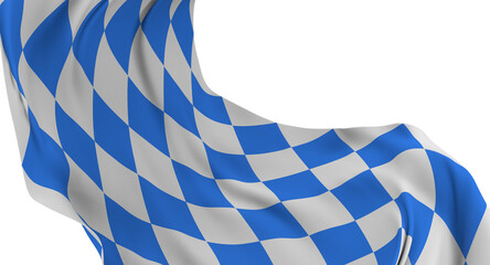 Wall Mural - Oktoberfest background frame with bavarian white blue fabric, isolated on white. October festival