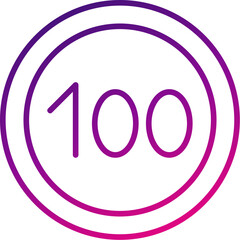 100 Speed Limit Icon