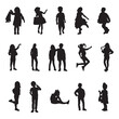 © DesignLands  - Kids Fashion Silhouettes,  Children Fashion Silhouettes.