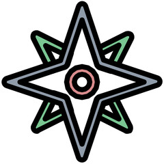 Sticker - Compass Rose Vector Icon