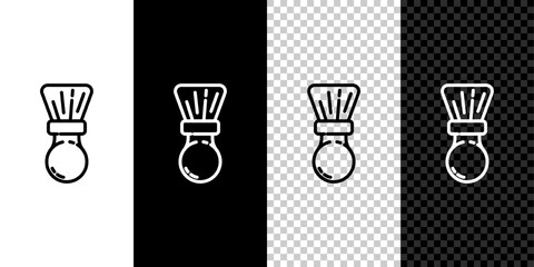 Canvas Print - Set line Shaving brush icon isolated on black and white background. Barbershop symbol. Vector Illustration