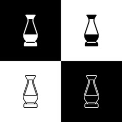 Poster - Set Indian vase icon isolated on black and white background. Vector