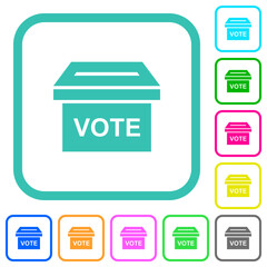 Canvas Print - Ballot box solid vivid colored flat icons