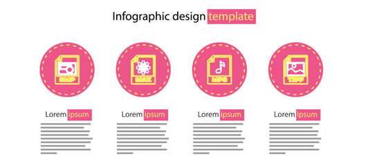 Set line MP3 file document, TIFF, MAX and BMP icon. Vector