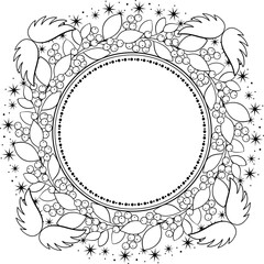 Wall Mural - Christmas celebrative round frame on transparent background