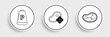 © Oksana - Set line Steak meat, Pepper and Fresh frozen steak icon. Vector