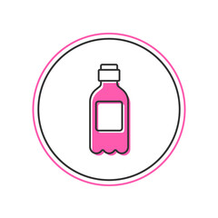 Sticker - Filled outline Bottle of water icon isolated on white background. Soda aqua drink sign. Vector