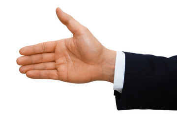 Wall Mural - gesture series: businessman greets by handshake.