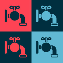 Wall Mural - Pop art Tap for a barrel icon isolated on color background. Vector