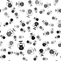 Sticker - Black Director movie chair icon isolated seamless pattern on white background. Film industry. Vector