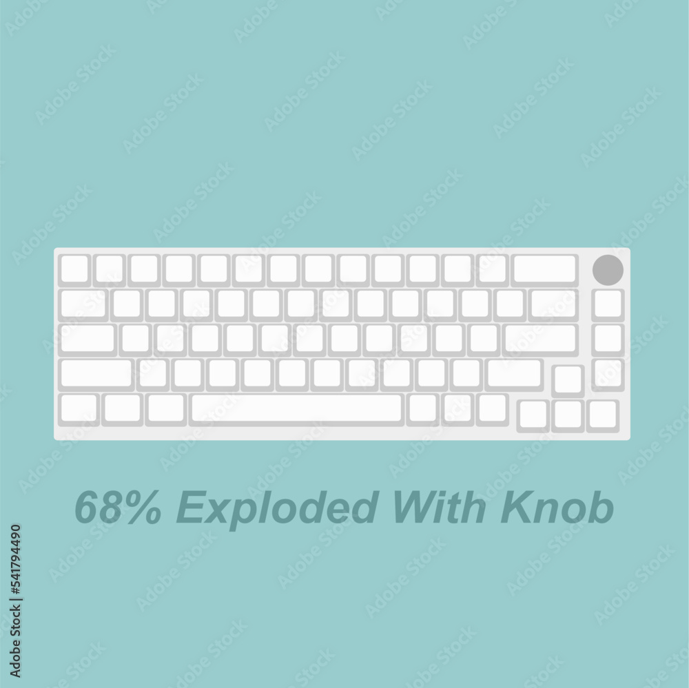 Keyboard Switch Vector 68% with knob Mechanical Keyboard layout vectors, Computer Keyboard ...