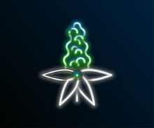 Glowing Neon Line Lupine Flower Icon Isolated On Black Background. Colorful Outline Concept. Vector