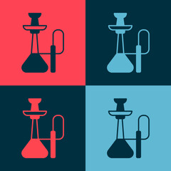 Poster - Pop art Hookah icon isolated on color background. Vector