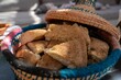Closeup shot of Moroccan bread in a basket on a table