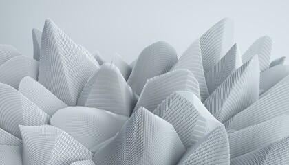 Wall Mural - 3d render of abstract detailed shape. Minimal futuristic background.