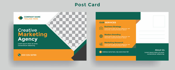 Creative corporate business Modern postcard EDDM design template and business card design.