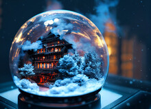 Perfect House Inside A Snow Globe