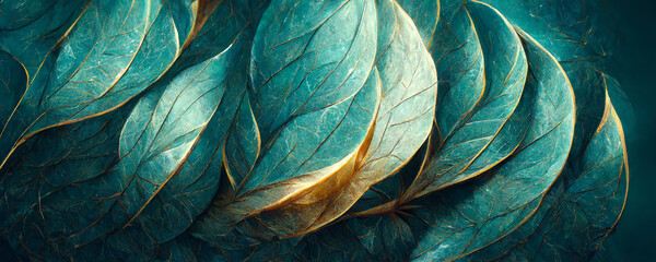Wall Mural - abstract quartzite stone organic nature leaves wallpaper background. 3d render illustration.