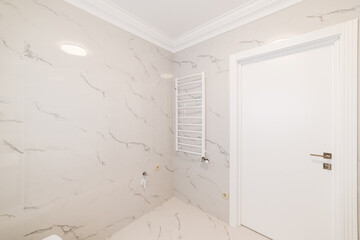 Wall Mural - bathroom interior design with light tiles and lighting