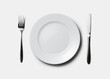 © mytree - white plate, fork and knife