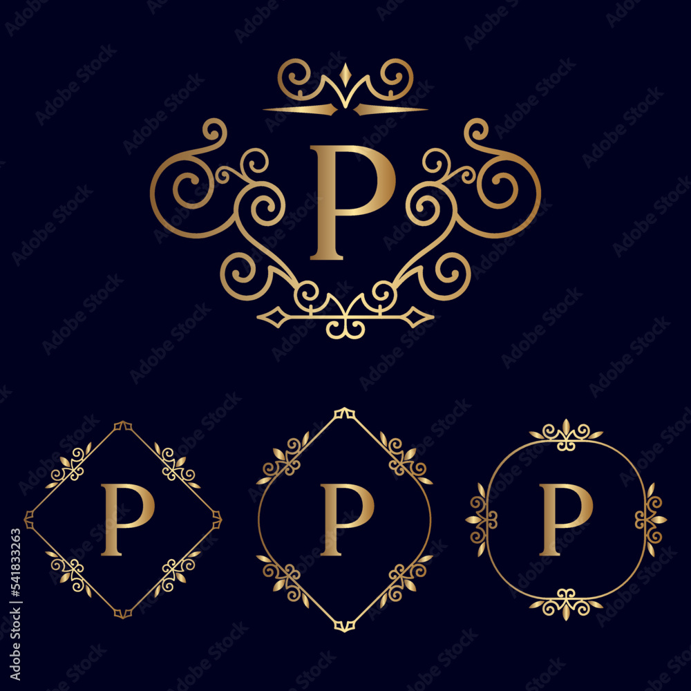 GOLD ROYAL BEAUTY LOGO P Stock Vector | Adobe Stock