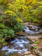 Small stream and waterfalls in the New River Gorge National Park and Preserve in West Virginia USA