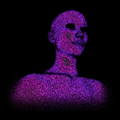 Aufkleber - 3D vector illustration of the human face. Conceptual image of the artificial intelligence.