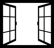 Transparent Window In Png. Open Window Frame On Transparent Background. Isolated Window In Front View