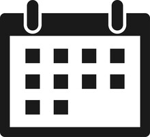 Calendar icon in png. Transparent calendar symbol. Monty sign. Reminder pictogram. Calendar symbol in png