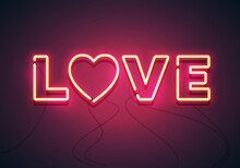 Neon Color Glowing LED Love Sign