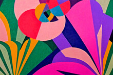 Artistic Illustration Of Bright Art Deco Geometric Shapes