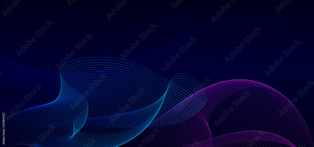 Abstract wave line with blue purple gradient. Vector background Stock ...