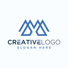 Sticker - Vector graphic of M logo design template