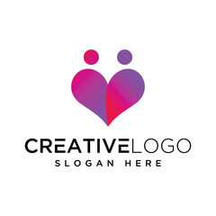 Canvas Print - Vector graphic of love logo design template