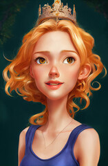 Wall Mural - Adorable Cute Cartoon Artistic Anime Girl Woman Female Human Character Portrait Concept Design. Backdrop Concept Art Illustration Video Game Background Digital Painting CG Artwork Book Illustration
