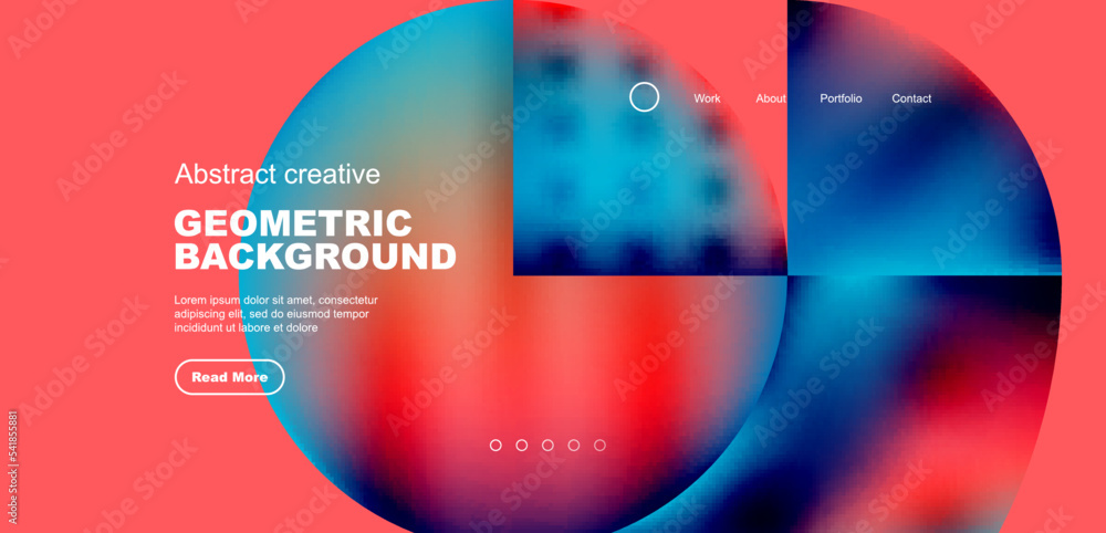 Circle abstract background with fluid gradient colors. Vector ...
