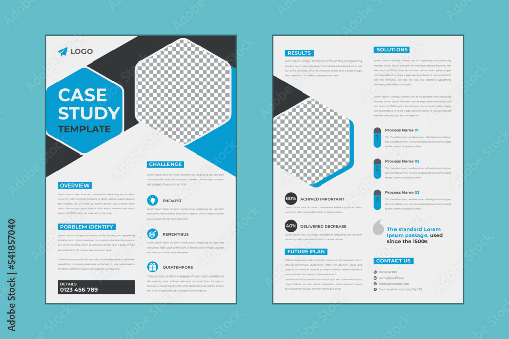 Case study flyer template design for corporate business project with ...